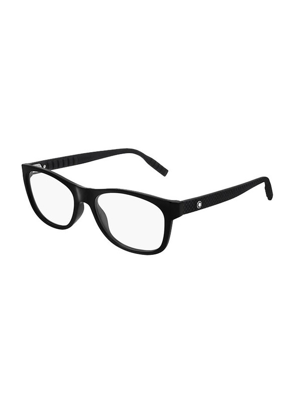 

Mont Blanc Full-Rim Square Black Eyeglasses Frame for Men, Transparent Lens, MB0065O 002, 55/18/145