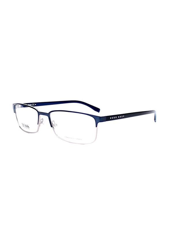 

Hugo Boss Full Rim Rectangular Matte Blue Eyeglass Frame for Men, 0766 0QJF 00, 55/17/145