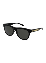 Gucci Full-Rim Rectangular Black Sunglasses for Men, Grey Lens, GG0980S 001 55, 55/17/145