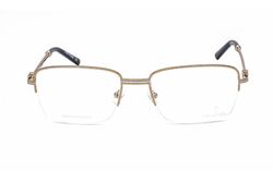 Philippe Charriol Half-Rim Oval Shiny Gold/Silver Eyeglass Frame for Women, Clear Lens, PC75043 C01, 57/19/140