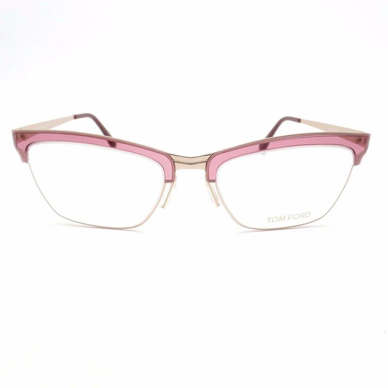 Tom Ford Full-Rim Aviator Pink/Gold Eyeglass Frames Unisex, Clear Lens, FT5392 71, 54/18/135