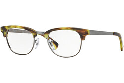 Ray-Ban Full-Rim Clubmaster Brown/Grey Eyeglass Frames Unisex, Clear Lens, 0RX5294 5430, 49/21/140