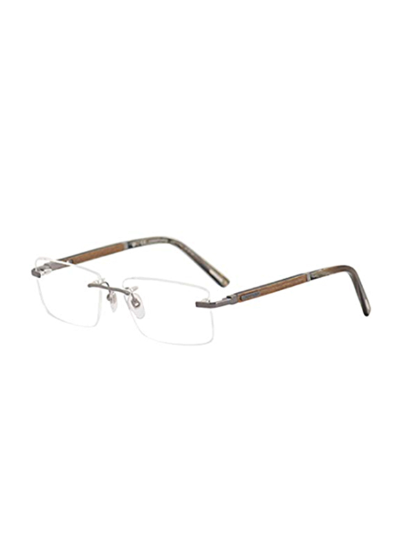 Chopard Rimless Rectangle Gunmetal Eyeglass Frame for Men, Clear Lens, VCHB73V 568L, 57/17/140