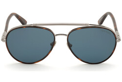 Tom Ford Full-Rim Pilot Red Havana Sunglasses for Men, Blue Lens, FT0748 54V, 59/16/140