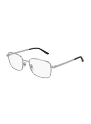 Gucci Full-Rim Rectangular Silver Eyeglasses for Men, Clear Lens, GG0943O 001 53, 53/20/145