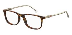 Carrera Full-Rim Rectangle Dark Havana/Gold Eyeglasses Frames for Men, Clear Demo Lens, 202 0086 00, 53/17/145