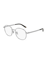 Gucci Full-Rim Round Silver Eyeglasses for Women, Clear Lens, GG0947OA 004 53, 53/18/145
