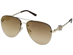 Guess Full-Rim Aviator Gold Sunglasses Unisex, Gradient Brown Lens, GF6054 32F, 59/14/145