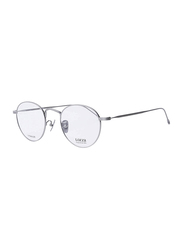 Lozza Full-Rim Round Silver Eyeglass Frame for Men, Clear Lens, VL2297 0580, 49/22/145