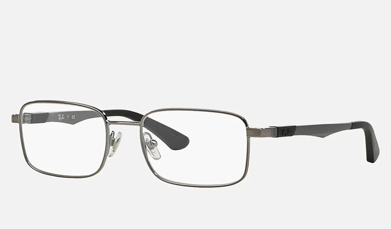 

Ray-Ban Full-Rim Rectangle Polished Gunmetal Eyeglass Frames for Kids Unisex, Clear Lens, 0RY1043 4008, 48/16/125