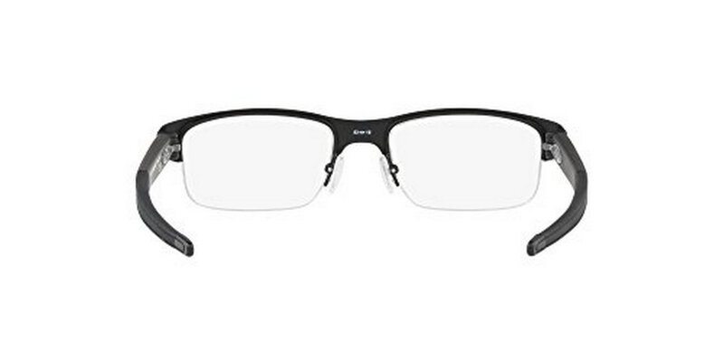 Oakley Crosslink 0.5 Half-Rim Rectangle Powder Coal Black Eyeglass Frame for Men, Clear Lens, 0OX3226-04, 55/19/136