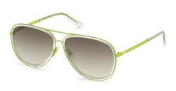 Guess Full-Rim Aviator Light Green Sunglasses for Men, Mirrored Green Lens, GU6982 93Q, 64/13/150
