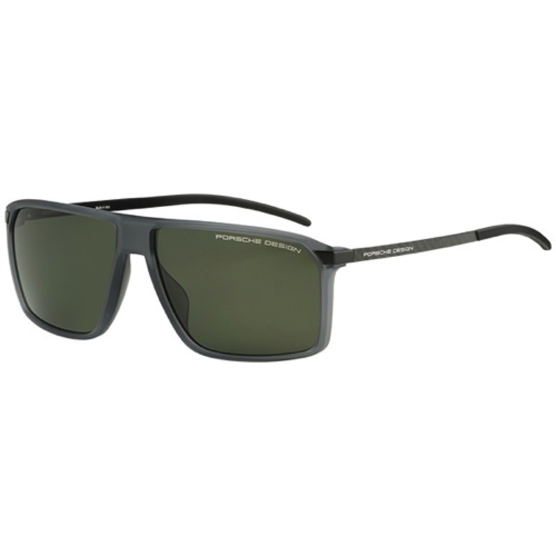 

Porsche Design Polarized Full-Rim Square Grey Sunglasses for Unisex, Green/Grey Lens, P8653 B, 60/13/140