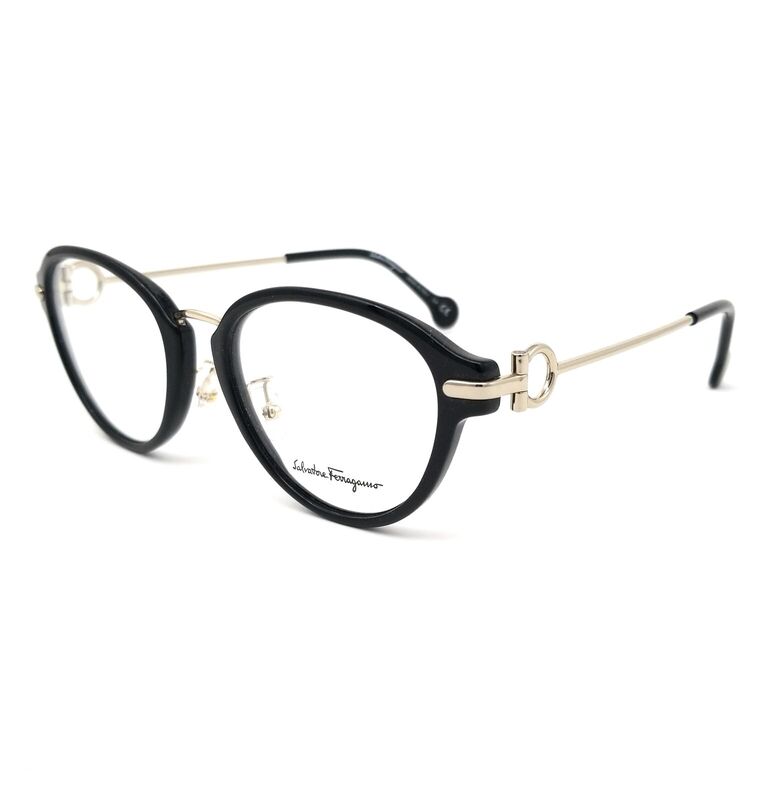 

Salvatore Ferragamo Full-Rim Brow line Black Eyeglasseses Frame for Men, Clear Lens, SF2826 1, 51/18/