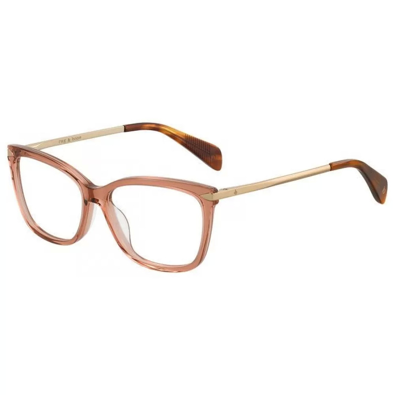 

Rag and Bone Full-Rim Butterfly Peach Coral/Gold Eyeglasses Frames for Women, Clear Lens, RNB 3010 01RL 00, 54/15/140
