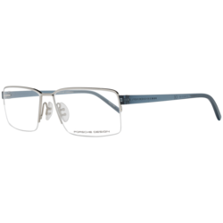 Porsche Design Half-Rim Brow Line Blue Eyeglass Frames for Men, Clear Lens, P8351 B 5615, 56/15/145