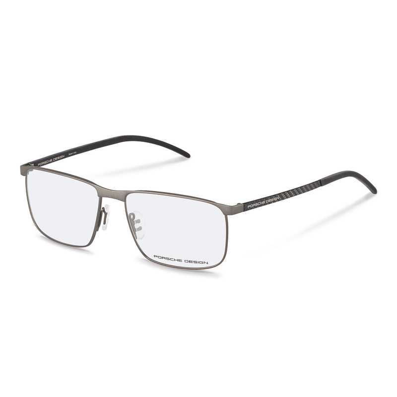 Porsche Design Full-Rim Square Light Gun Eyeglass Frame for Men, Clear Lens, P8339, 54/15/140