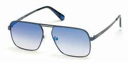 Guess Full-Rim Aviator Matte Blue Sunglasses for Men, Blue Lens, GU6939-91X, 58/15/150