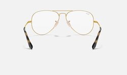 Ray-Ban Full-Rim Pilot Gold Eyeglasses Unisex, Clear Lens, RX6489 3033, 58/14/140