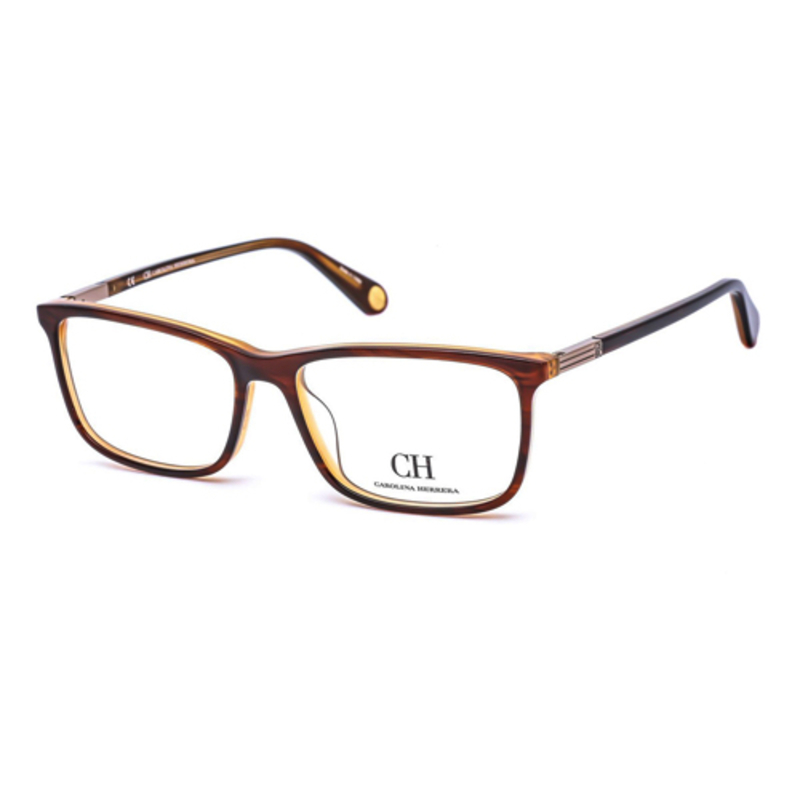 

Carolina Herrera Full-Rim Rectangle Brown Honey Eyewear Frames for Women, Transparent Lens, VHE785 0AAP, 56/16/145