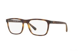 Emporio Armani Full-Rim Square Havana Eyeglass Frame for Women, Clear Lens, EA3140 5089, 55/19/145