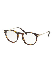 Bvlgari Full-Rim Oval Dark Havana Eyeglasses for Men, Clear Lens, BV3035 504 50, 50/21/140