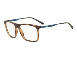 Arnette Full-Rim Rectangle Matte Havana/Blue Eyeglass Frames for Men, Clear Lens, AN7145 2375, 55/17/140