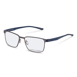 Porsche Design Full-Rim Rectangle Grey Eyeglass Frames for Men, Clear Lens, P8354 C 5417, 54/17/145