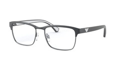 Emporio Armani Full-Rim Square Matte Grey Eyeglasses Frames for Men, Clear Lens, EA1098 3294, 54/17/142