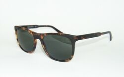 Emporio Armani Full-Rim Square Matte Blonde Havana Brown Sunglasses for Men, Green Lens, EA4099-567771, 56/19/145