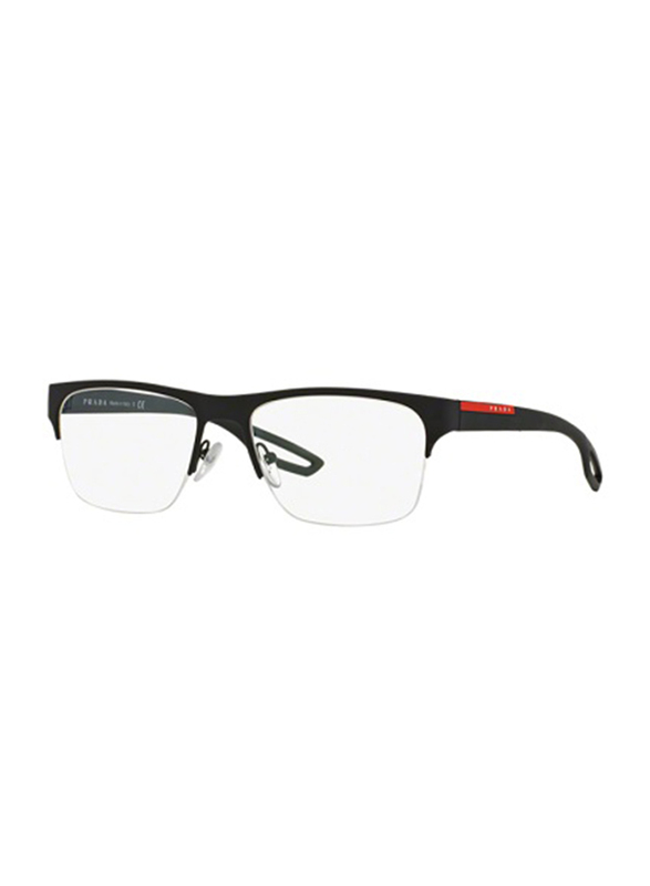 

Prada Half-Rim Rectangular Black Eyewear Frame for Men, PS 55FV DG01O1, 54/18/140