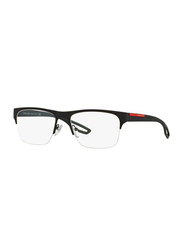 Prada Half-Rim Rectangular Black Eyewear Frame for Men, PS 55FV DG01O1, 54/18/140