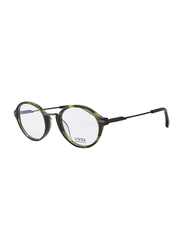 Lozza Full-Rim Round Green Eyeglass Frame for Men, Clear Lens, VL4099 09W7, 48/23/140