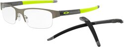 Oakley Crosslink 0.5 Half-Rim Rectangle Powder Steel/Black Eyeglass Frame for Men, Clear Lens, 0OX3226 322603, 53/19/136