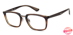 Ray-Ban Full-Rim Square Matte Tortoise Brown Eyeglass Frames Unisex, Clear Lens, 0RX7148 2012, 52/19/145