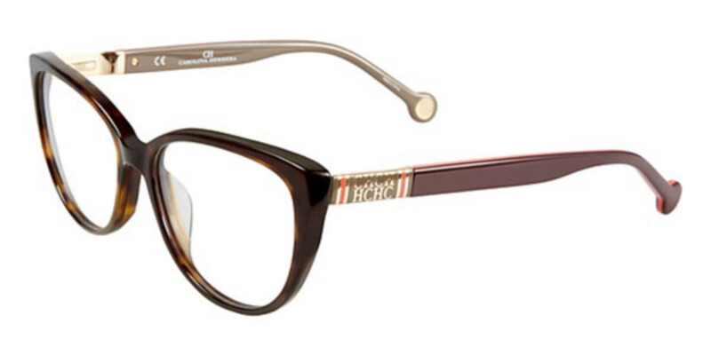 Carolina Herrera Full-Rim Cat Eye Brown Eyeglass Frames Unisex, Clear Lens, VHE710 722Y, 53/16/140