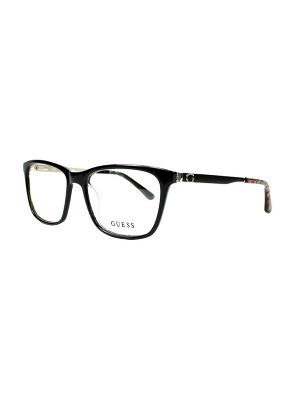 

Guess Full-Rim Square 001 Shiny Black Eyeglasses Frames for Women, GU 2630, 52/16/135