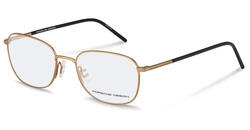 Porsche Design Full-Rim Square Gold Eyeglass Frame for Men, Clear Lens, P8331, 51/18/140