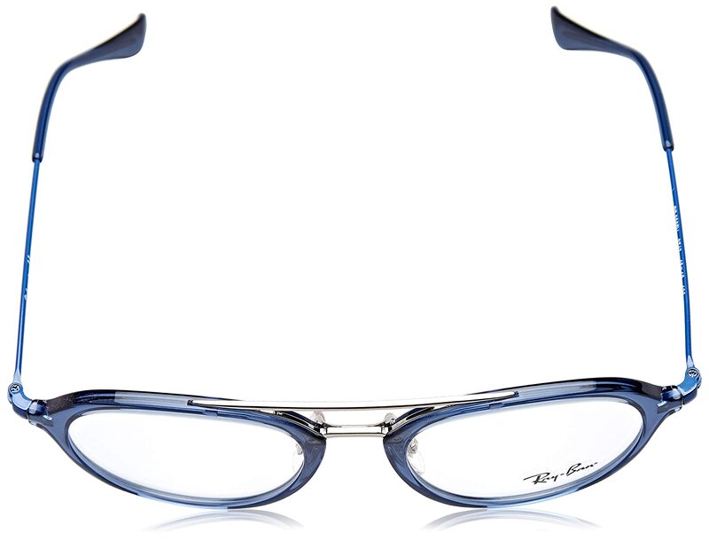 Ray-Ban Full-Rim Round Gloss Blue Eyeglass Frames for Kids Unisex, Clear Lens, 0RY9065V 3743, 46/18/130