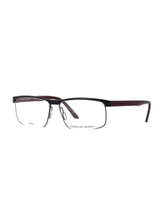 Porsche Design Half-Rim Rectangular Black Eyeglass Frame for Men, P8297 A, 58/15/140
