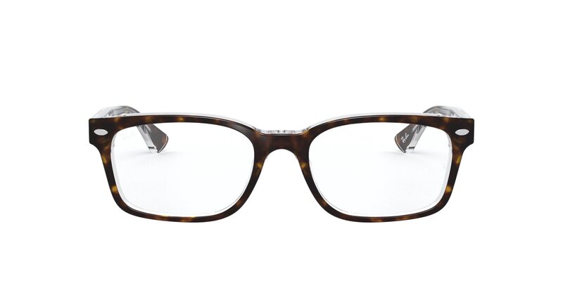 Ray-Ban Full-Rim Rectangle Tortoise Yellow Eyeglasseses Frame for Women, Clear Lens, RX5286 5082, 51/18/135