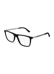 Gucci Full-Rim Rectangular Ruthenium/Black Eyeglasses Frame for Men, Transparent Lens, GG0691O, 54/18/150