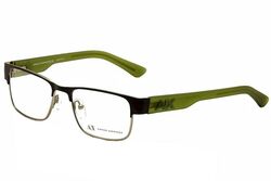 Armani Exchange Full-Rim Rectangle Black/Green Eyeglass Frames for Men, Clear Lens, AX1012-6045, 51/17/140