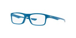 Oakley Plank 2.0 Full-Rim Rectangle Blue Eyeglass Frame Unisex, Clear Lens, 0OX8081 808105, 53/18/139