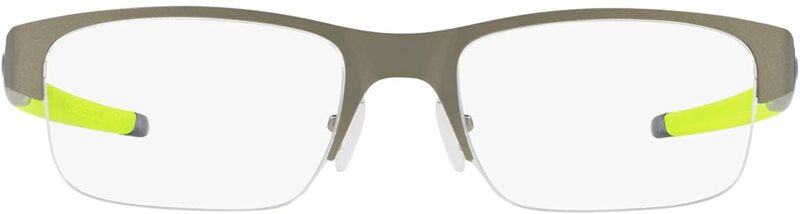 Oakley Crosslink 0.5 Half-Rim Rectangle Powder Steel/Black Eyeglass Frame for Men, Clear Lens, 0OX3226 322603, 53/19/136