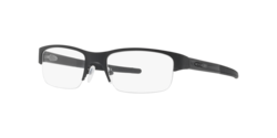 Oakley Crosslink 0.5 Half-Rim Rectangle Powder Coal Black Eyeglass Frame for Men, Clear Lens, 0OX3226-04, 55/19/136