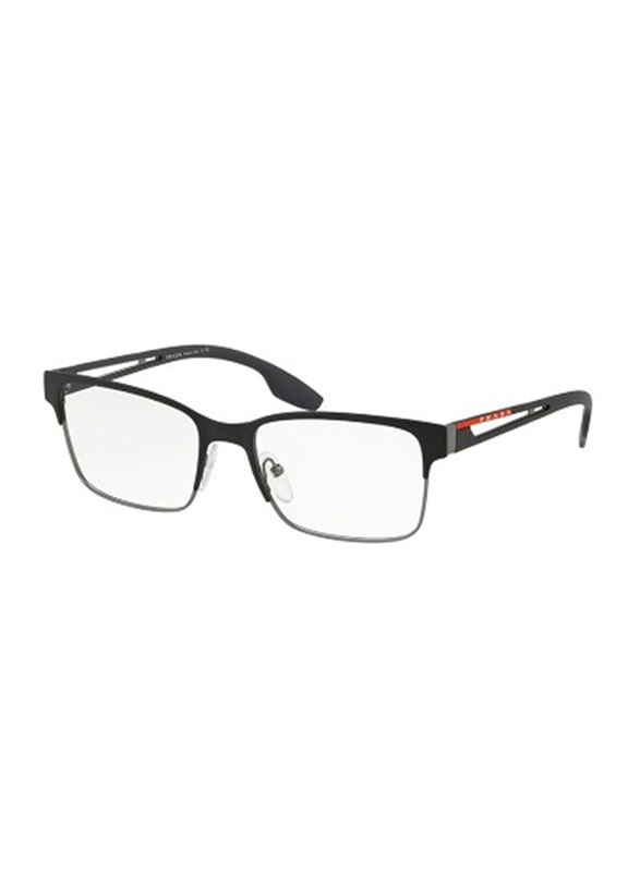 

Prada Half-Rim Rectangular Black Eyewear Frame for Men, PS 55IV 6BJ1O1, 53/18/145