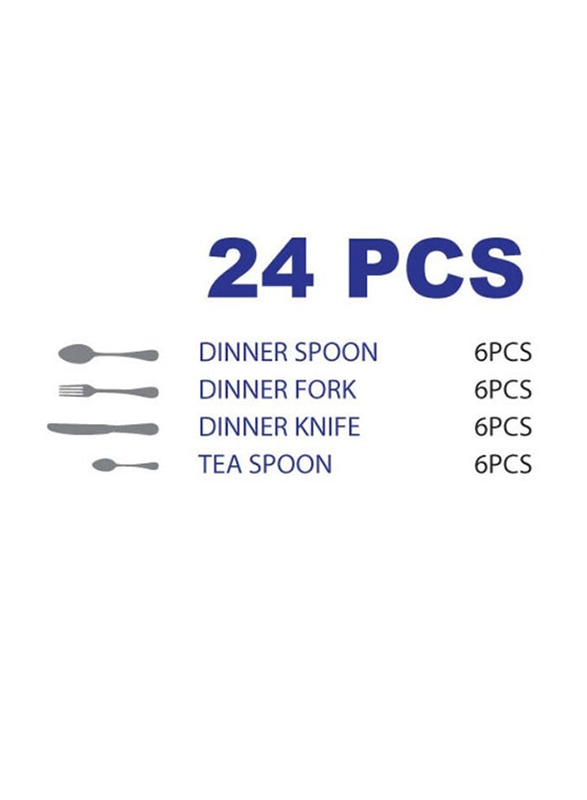 Arshia 24-Piece Cutlery Set, TM548MB-2529, Matted Black