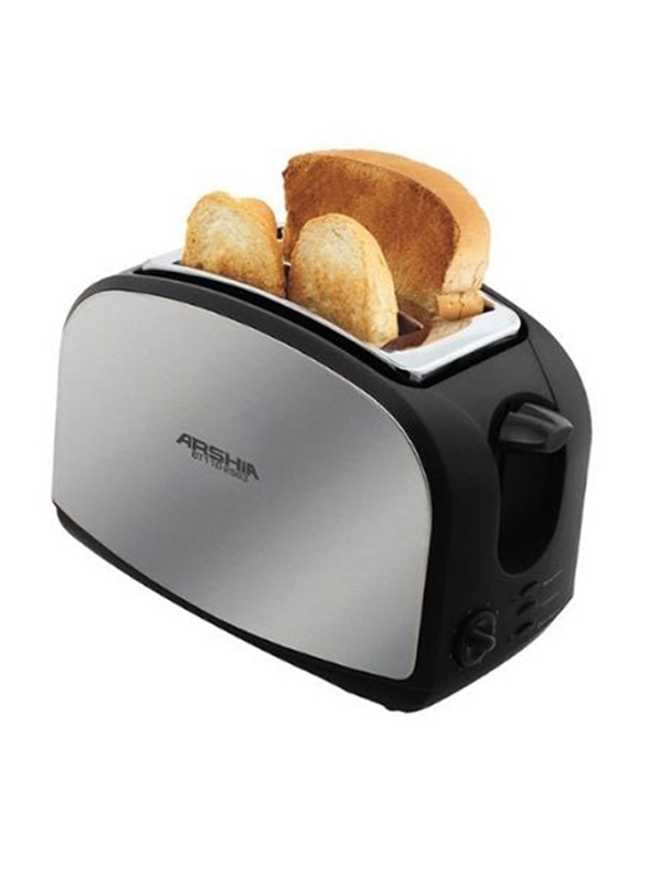 Arshia 4-Slice Bread Toaster, 900W, BT110-2563, Black/Silver