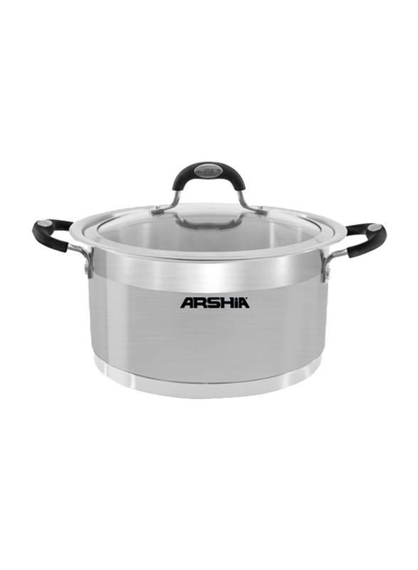 

Arshia 24cm Stainless Steel Casserole with ST Glass Lid, 59.5 x 30.5 x 68.7cm, Silver